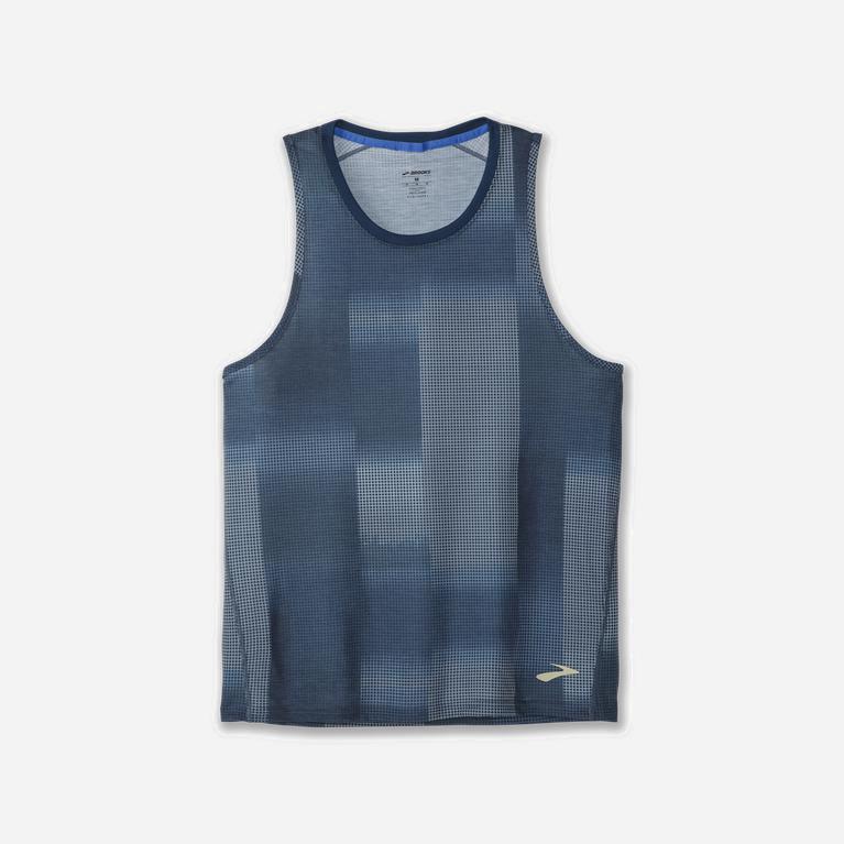 Brooks Distance Graphic - Camiseta Sin Mangas Hombre - Indigo (SP8036412)